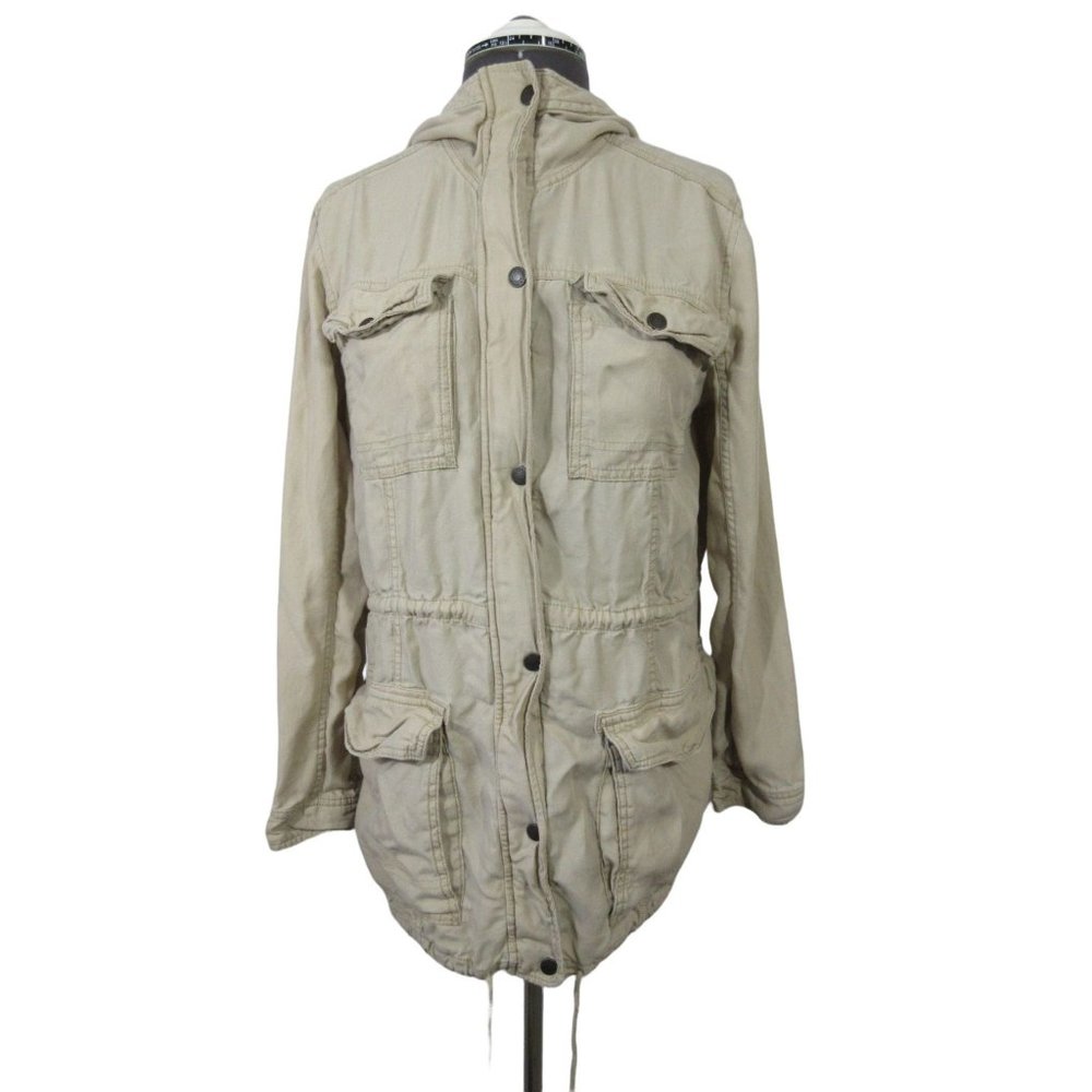 Abercrombie &‎ Fitch women's twill khaki hooded safari utility jacket XS